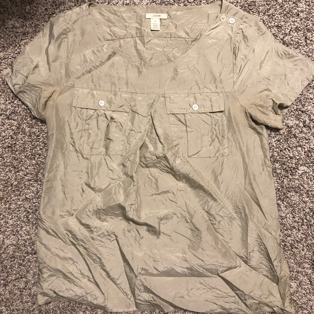 🛑♻️ J Crew. Silk shirt short sleeve. (summer)